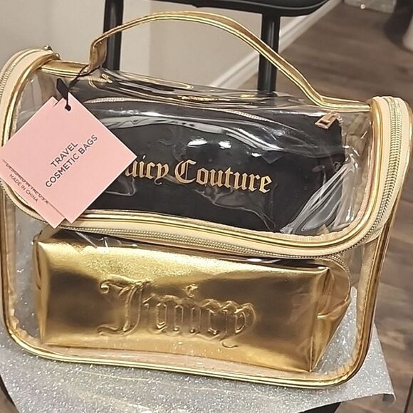 Juicy Couture 4PC Logo Bows & Hearts Cosmetic Case - Picture 9 of 9